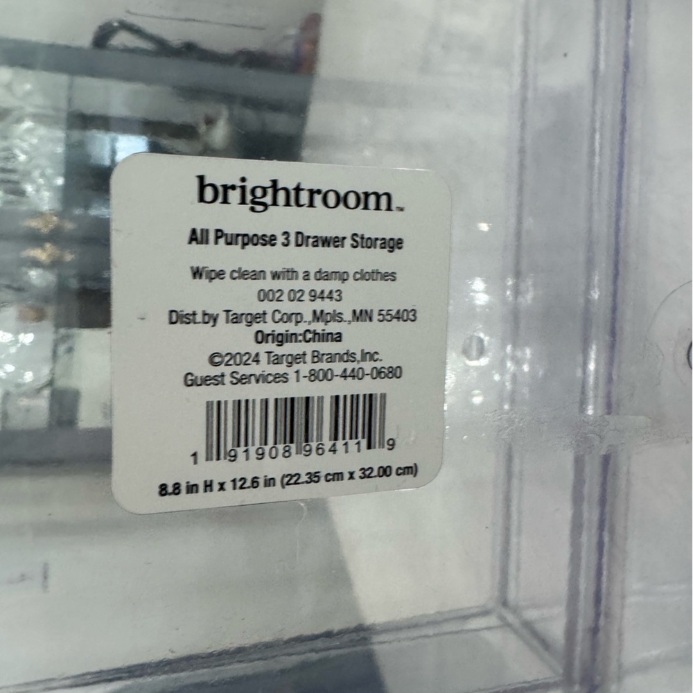 NWT Target Brightroom Clear All Purpose 3 Drawer Storage Organizer - Picture 5 of 5